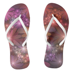 Tongs Lit De Fleurs Coloré Brillant Art Fractal Abstrait