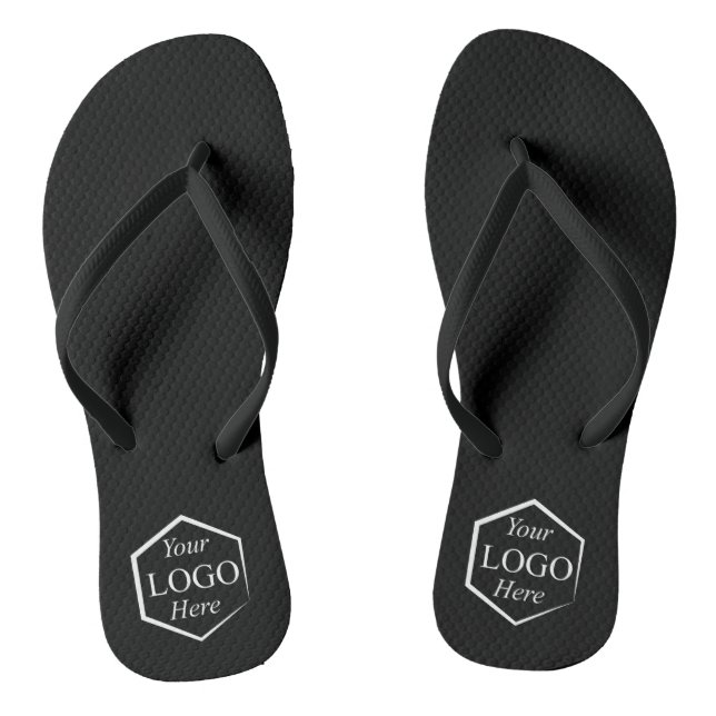 Tongs Logo personnalisé Black Business Employé de l'entr (Semelle)