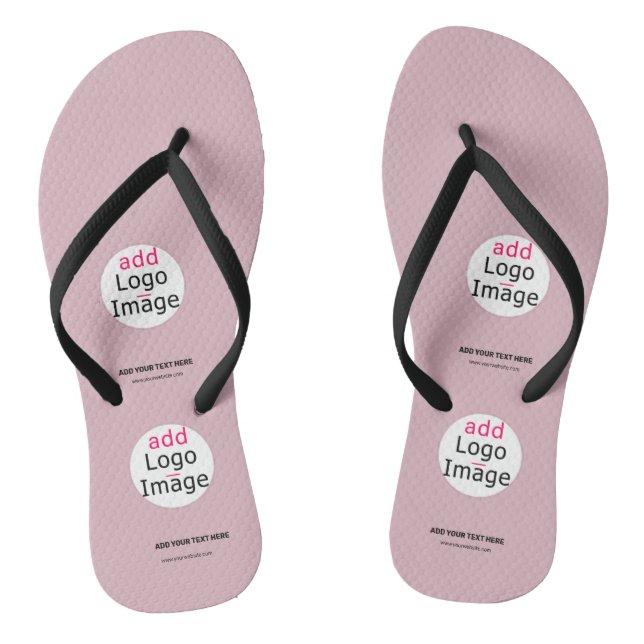 Tongs Logo personnalisé Business Chic Dusty Rose rose (Semelle)