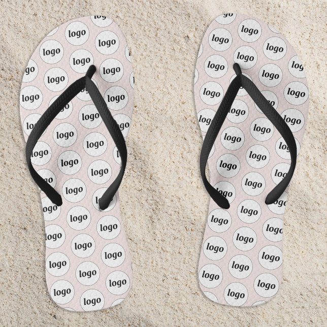 Tongs Logo simple Motif Business Promotionnels (Simple logo pattern business promotional branding flip flops)