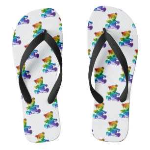 Tongs L'ours en peluche en métal brossé de SlipperyJoe à