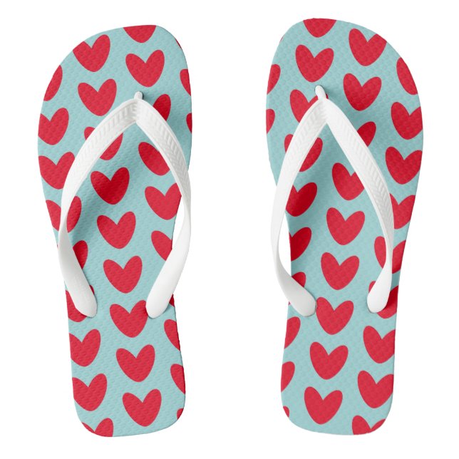 Tongs Love Heart Flip Flops Plage Chaussures (Semelle)