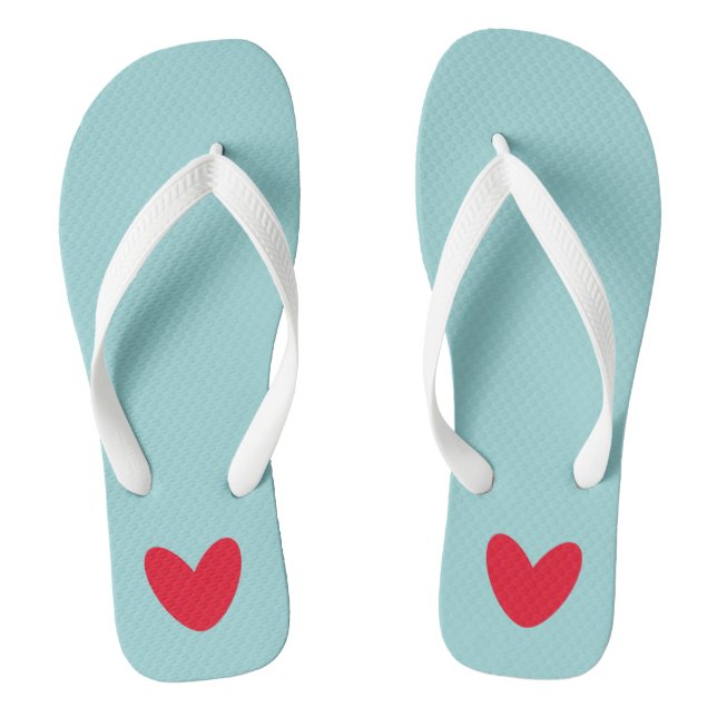 Tongs Love Heart Flip Flops Plage Chaussures (Semelle)