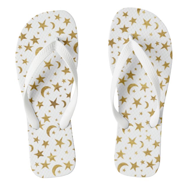 Tongs Lunes d'or et étoiles (Semelle)
