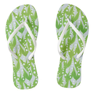 Tongs Lys de la Vallée Motif Floral