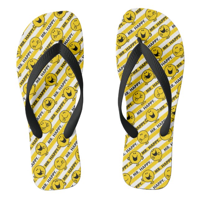 Tongs M. Happy | Motif de rayures jaunes (Semelle)