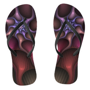 Tongs Magique brillant Abstrait rayé coloré Fractal