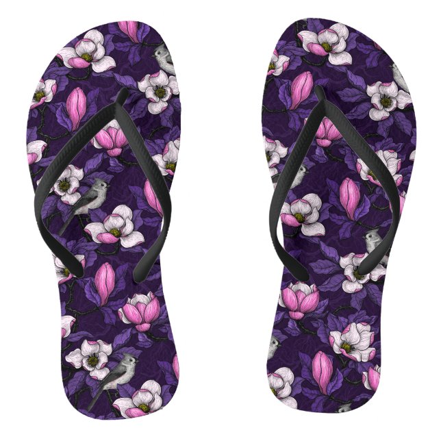 Tongs Magnolia en floraison et tireur 4 (Semelle)