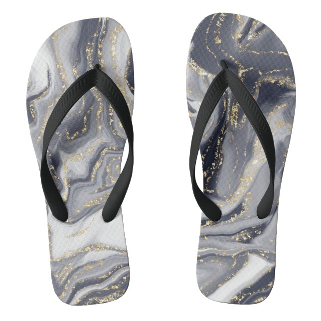 Tongs Marbled Gray, White and Gold (Semelle)