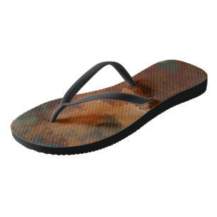 Tongs Marbre Abstrait Turquoise et Rouille