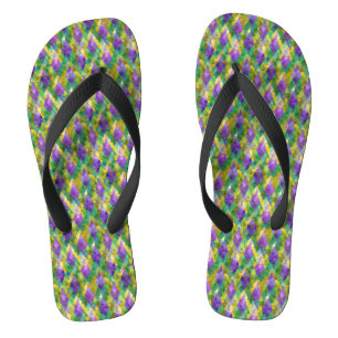 Tongs Mardi Gras Arlequin en verre tendu Imprimer