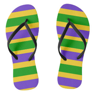 Tongs Mardi Gras Stripes