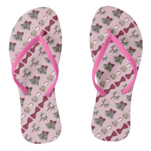 Tongs Mariage Bells Bride Rose Rose Flower Flip Flop