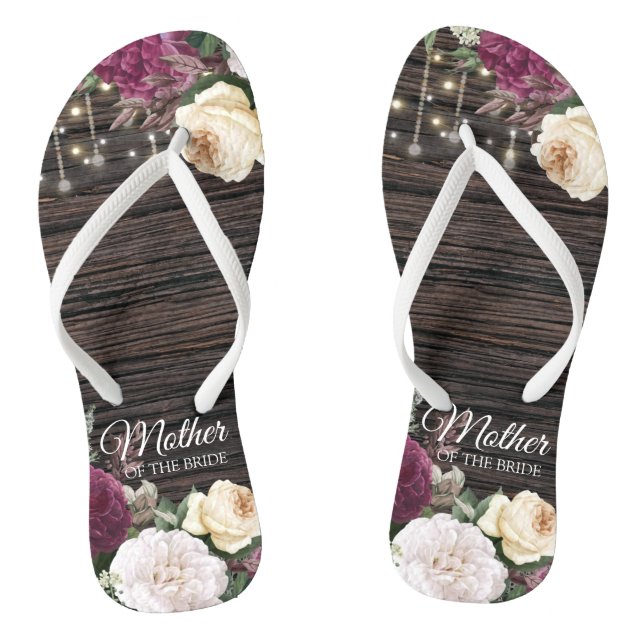 Tongs Mariage de bois rustique Mère de la mariée (Semelle)