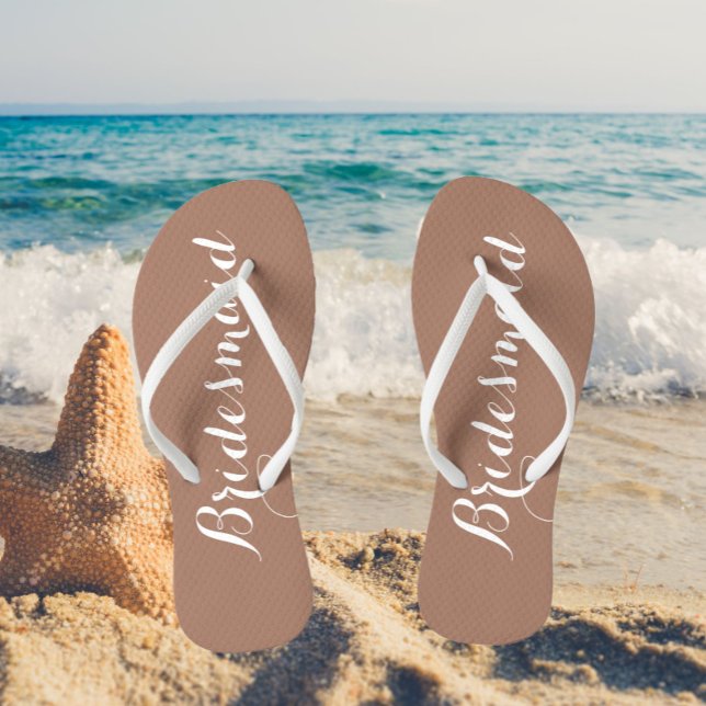 Tongs Mariage stylisé Mocha branché Bridesmaid (In Situ Beach)