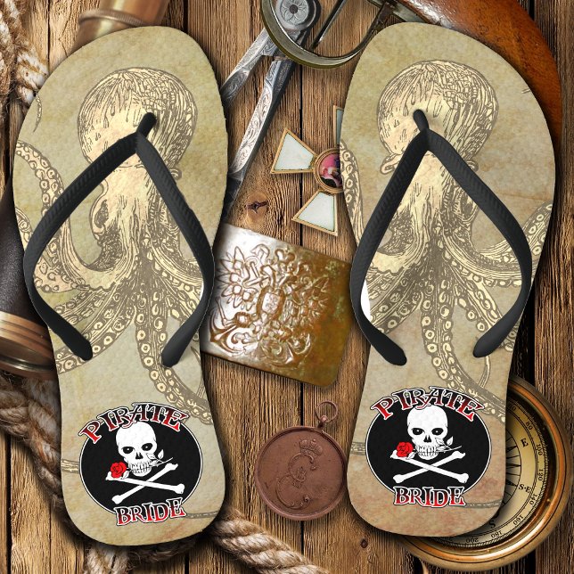 Tongs Mariée pirate (Pirate Bride Flip Flops)