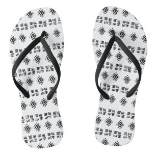 Tongs Marques ethniques noir blanc