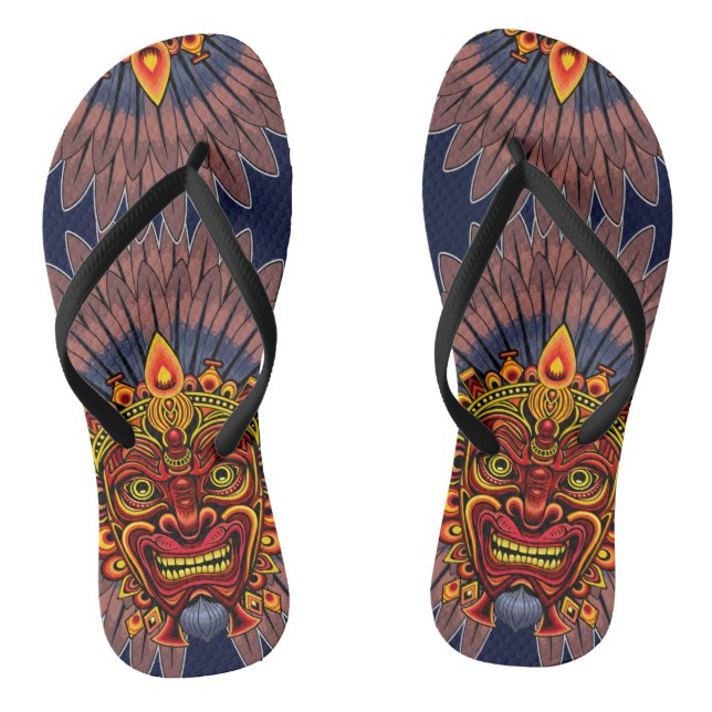 Tongs Masque rituel du roi guerrier tribal (Semelle)