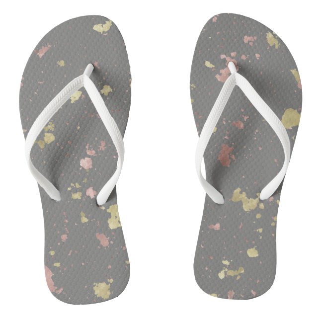 Tongs Matte Gold et Rose Gold Flakes Warm Dark Grey (Semelle)