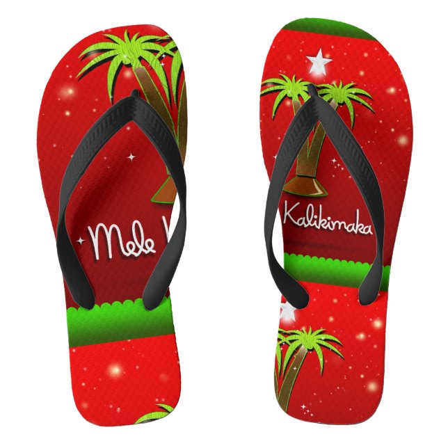 Tongs Mele Kalikimaka Palm Tree pour Noël (Semelle)