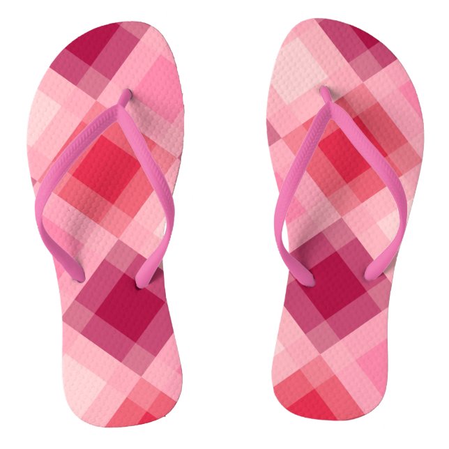 Tongs Mi-siècle mega plaid - rose et vin (Semelle)