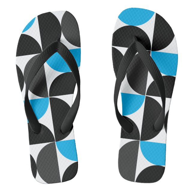 Tongs Mi-siècle moderne bleu noir et gris (Semelle)