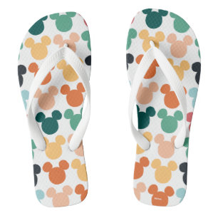 Tongs Mickey Mouse   Logo Coloré Répétant