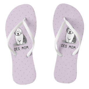 Tongs Mignonne chien OES Maman Vieux anglais Sheepdog Ma
