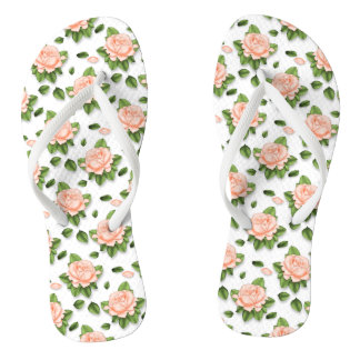 Tongs Mignonnes sandales personnalisées à fleur de pêche