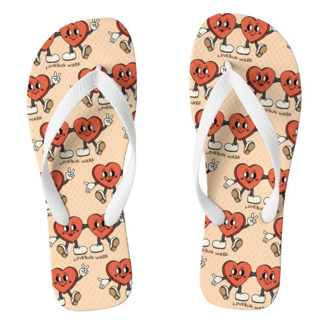 Tongs Mikitiez personnalisé valentine drôle lovebug logi (Semelle)