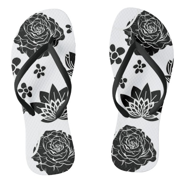 Tongs Mikitiez terre natale nature selfloe fleur rose (Semelle)