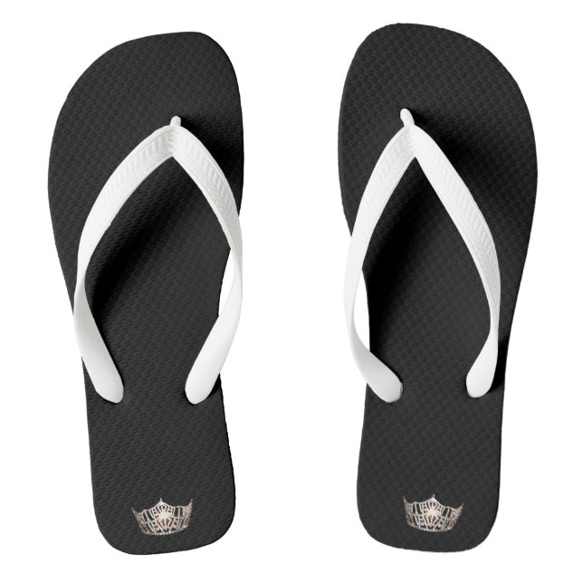 Tongs Miss America Adult Blue Crown White Flip Flops (Semelle)