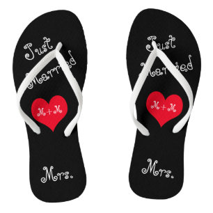 Tongs Mme de M. & Mme Just Married Flip Flops
