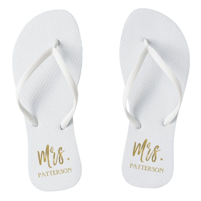 Tongs Mme Nom Flip Flops avec Gold Foil (Semelle)
