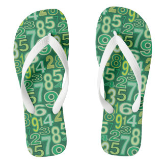 Tongs Modèle de nombre vert