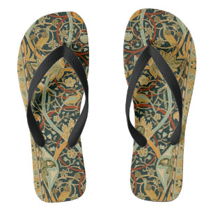 Tongs Modèle de tapisserie forestière de William Morris