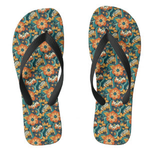 Tongs Modèle floral rétro
