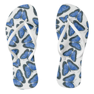 Tongs Modèle motif de papillon bleu morpho