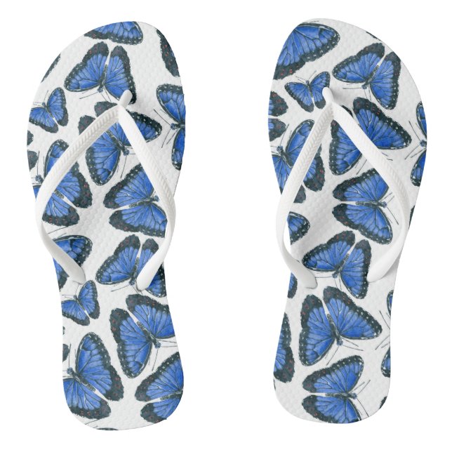 Tongs Modèle motif de papillon bleu morpho (Semelle)