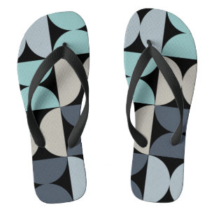 Tongs Moderne du milieu du siècle bleu vert et gris