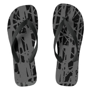 Tongs Moderne gris et noir mignon