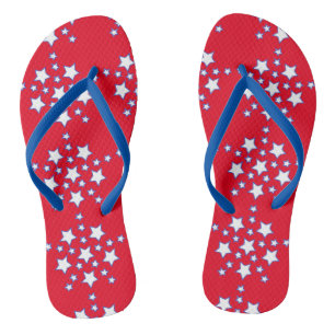 Tongs Moderne Patriotique Rouge Blanc Bleu Étoiles Flip