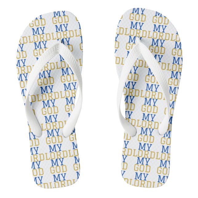 Tongs Mon Seigneur Mon Dieu Biblique Blanc Tout-En-Dessu (Semelle)