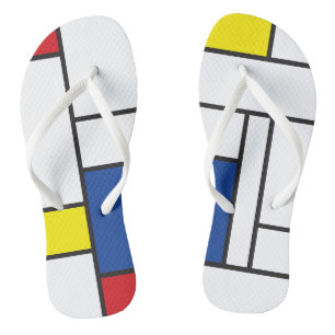 Tongs Mondrial Minimaliste Géométrique De Stijl Art Mode