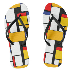Tongs Mondrian géométrique Composition minimaliste moder