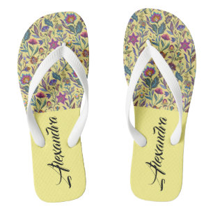 Tongs Monogramme Adorable classique victorien Jaune flor