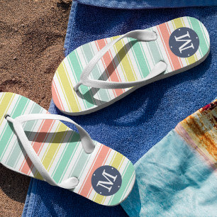 Tongs Monogramme de bande de cabane d'été de néon lavé a