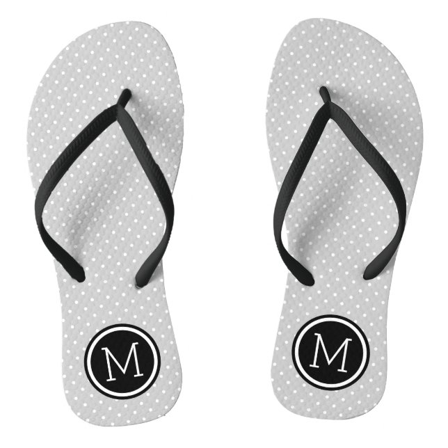 Tongs Monogramme de points minuscules gris et noirs (Semelle)