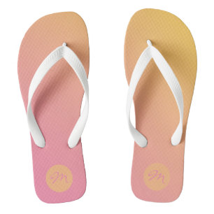 Tongs Monogramme Gras Dégradé Rose Jaune Été