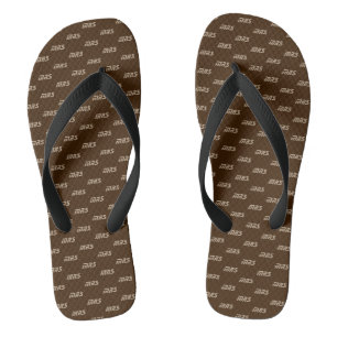 Tongs Monogramme initial Brown